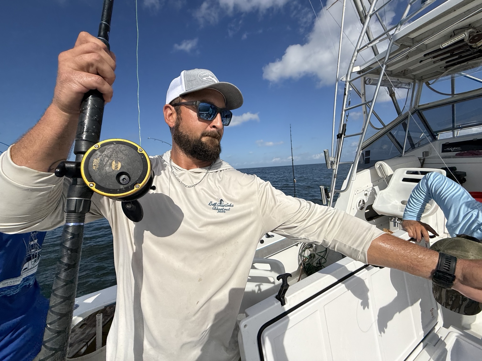 An angler working from a boat