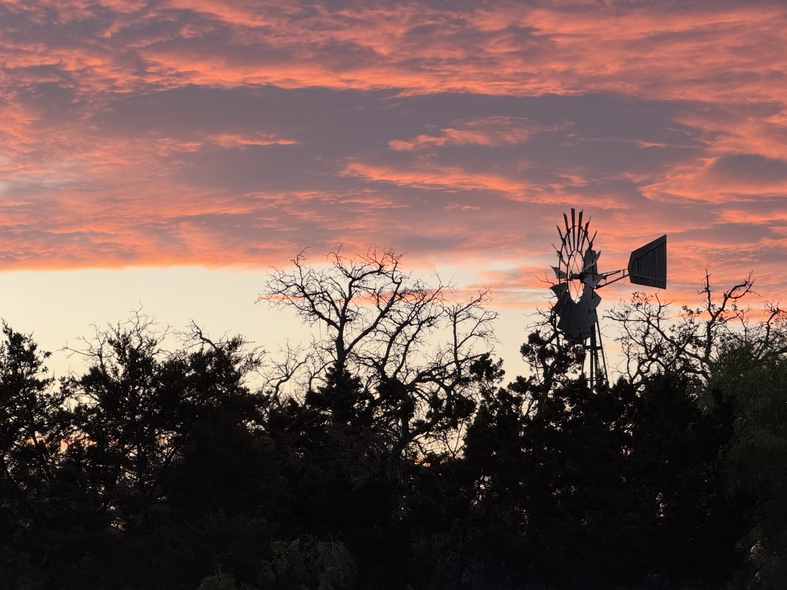 A sunset sky over the outdoors